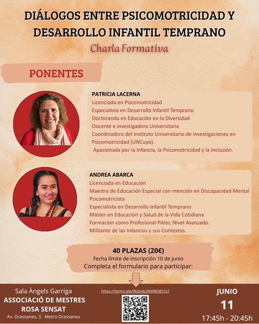 Todo el Mundo invitado a esta Charla Formativa tan INTERESANTE y NECESARIA!!! La misma se llevará a cabo el día 11 de junio de 17:45 h a 20:45 h en las modalidades presencial, Av. Drassanes 3. Associació De Mestres Rosa Sensat (AMRS). Barcelona; y virtual (solo para fuera de Catalunya)…